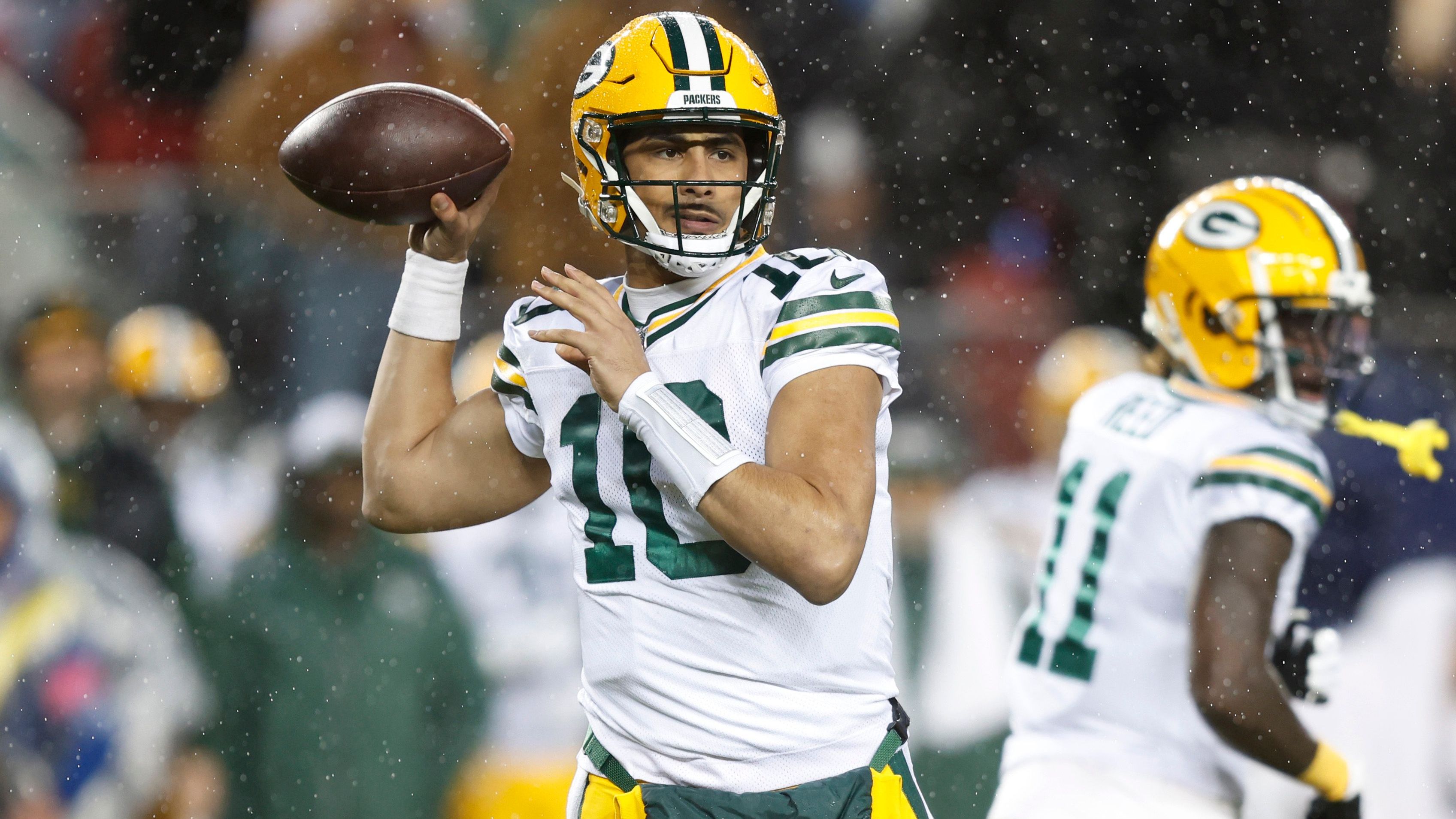 <strong>Platz 15: Green Bay Packers</strong><br>Gesamtentfernung: 307 Yards<br>Passing Touchdowns insgesamt: 32<br>Häufig eingesetzter Quarterback: Jordan Love (32 TDs in 17 Spielen)