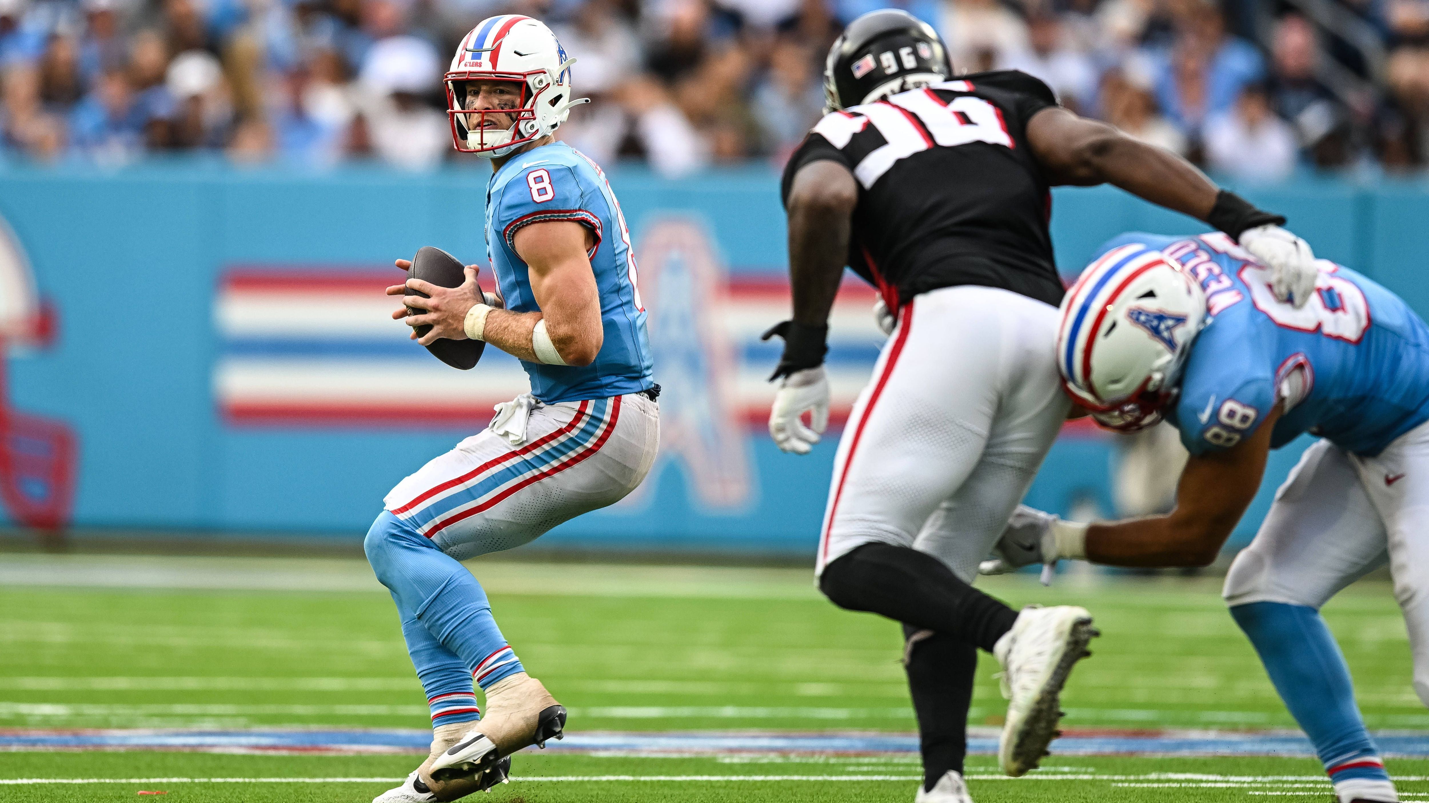 <strong>Gewinner: Will Levis (Tennessee Titans)<br></strong>Es war bei weitem keine einfache NFL-Saison bisher für Will Levis. Der Rookie-Quarterback vom College aus Kentucky war zunächst Nummer drei hinter Ryan Tannehill und Malik Willis. Gegen die Atlanta Falcons durfte beziehungsweise musste er dann ran. Eine schwere Aufgabe gegen eine Top-Defense.