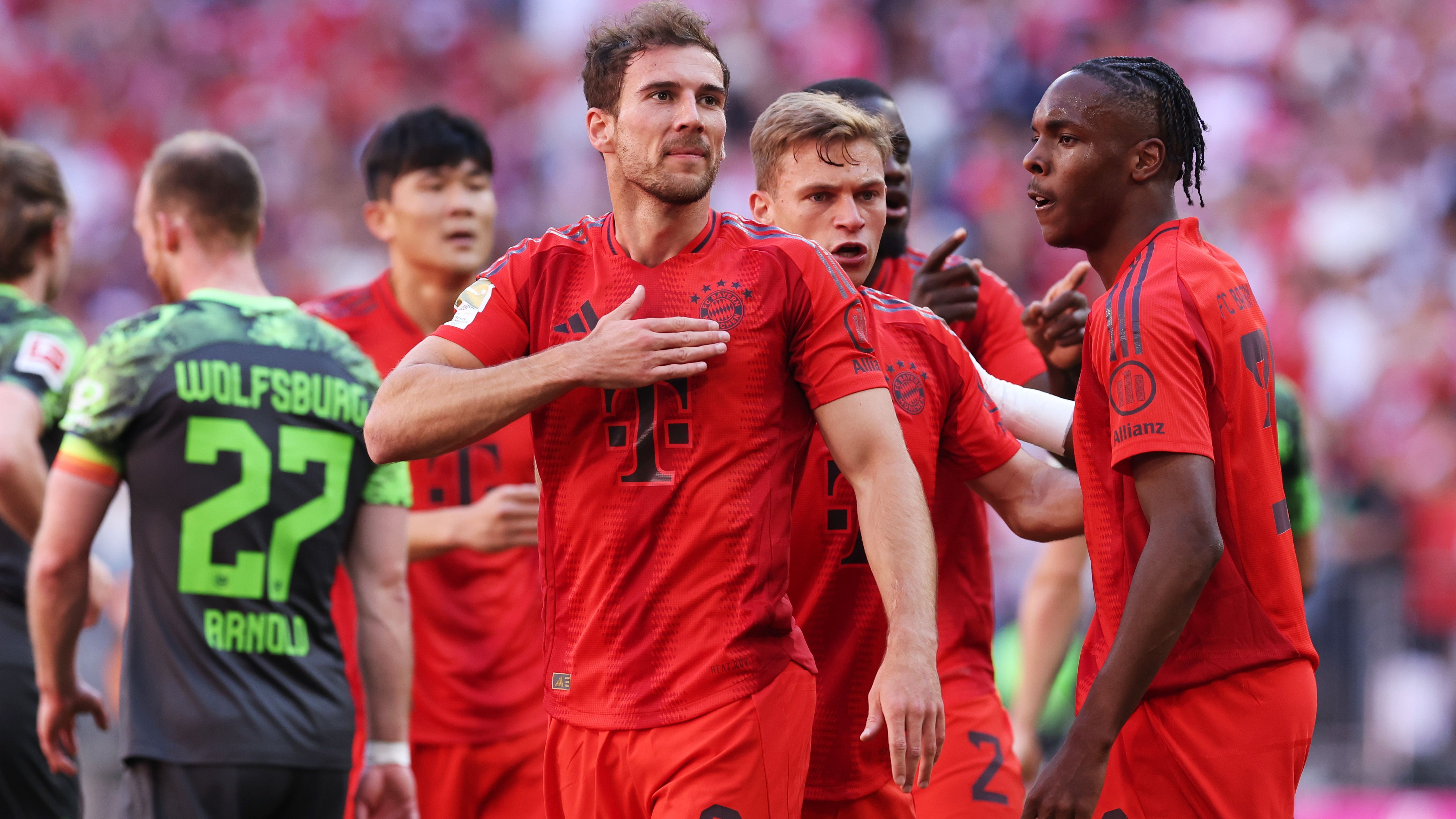 <strong>Leon Goretzka</strong><br>Auch der Ex-Nationalspieler kehrt in die Anfangsformation zurück und bedankt sich mit seinem sechsten Saisontreffer aus 15 Metern zum 2:0 (13.). Ordentliche Vorstellung, macht nach 73 Minuten Platz für Laimer. <strong><em>ran</em>-Note: 3</strong>