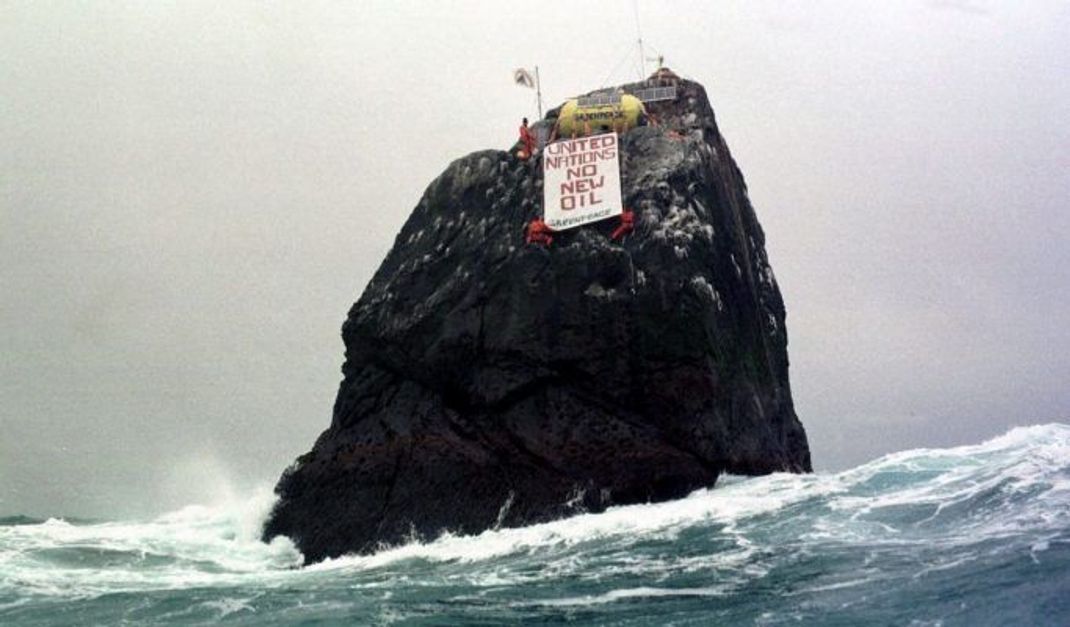 Die Felseninsel "Rockall" vor der schottischen Küste wurde kurzerhand zum Staatsgebiet von "Waveland".