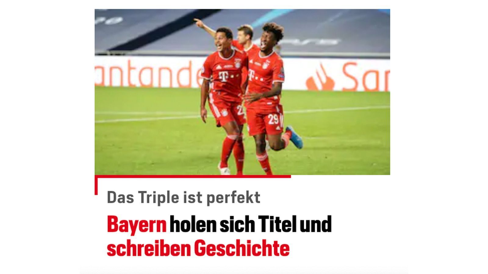 
                <strong>Schweiz</strong><br>
                Blick: Bayern holen sich den Titel und schreiben Geschichte
              