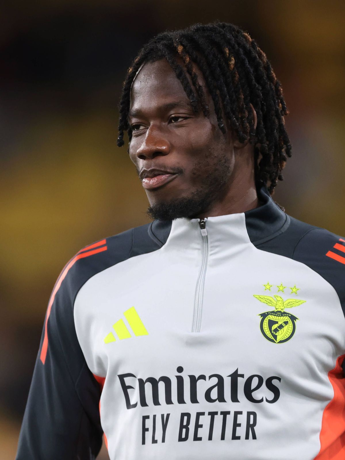 Monaco, Monaco, 27th November 2024. Issa Kabore of SL Benfica during the warm up prior to the UEFA Champions League match at Stade Louis II, Monaco. Picture credit should read: Jonathan Moscrop Spo...