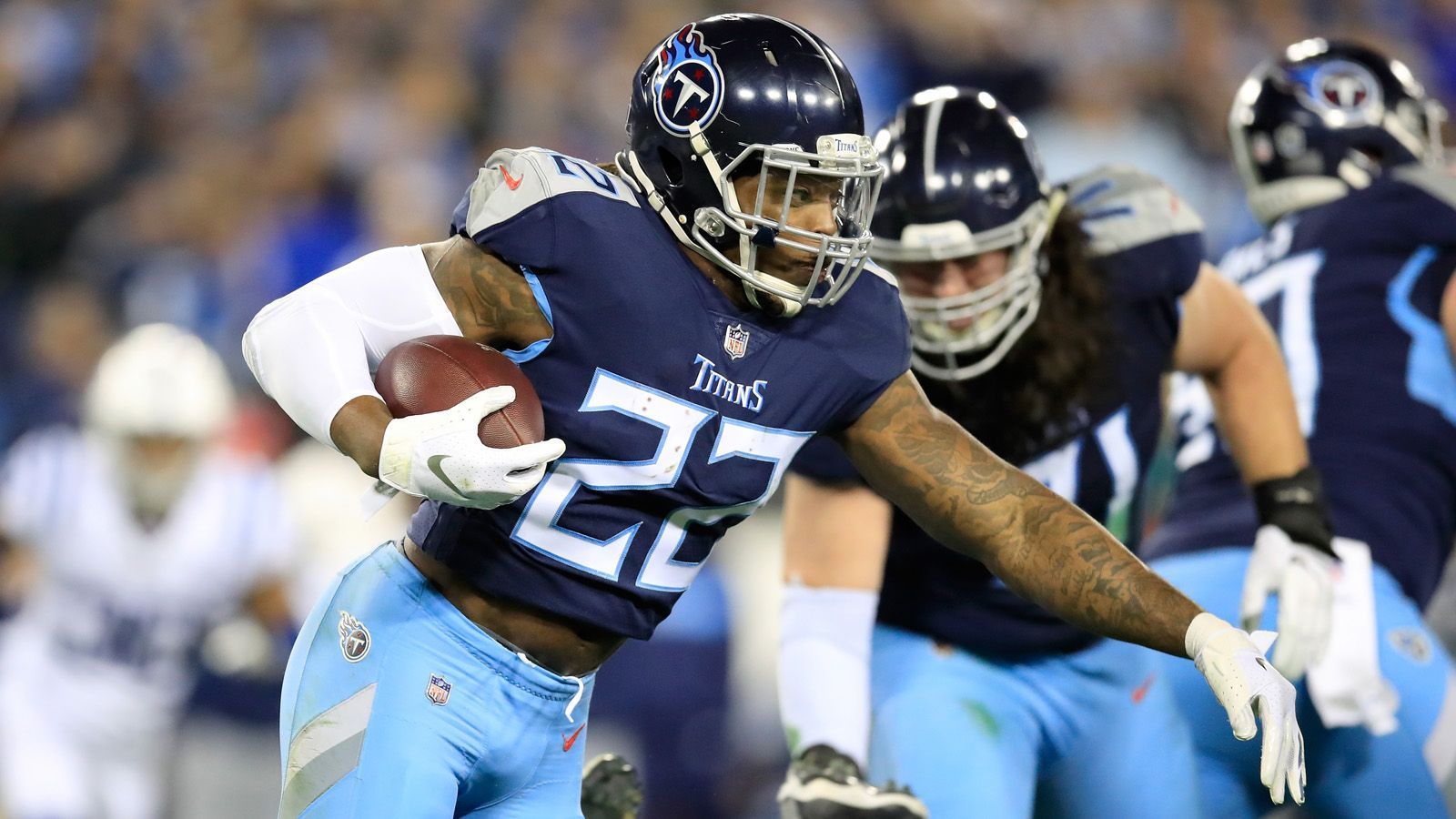 
                <strong>Platz 99: Derrick Henry </strong><br>
                Position: Running BackTeam: Tennessee TitansPlatzierung im Vorjahr: nicht dabei
              