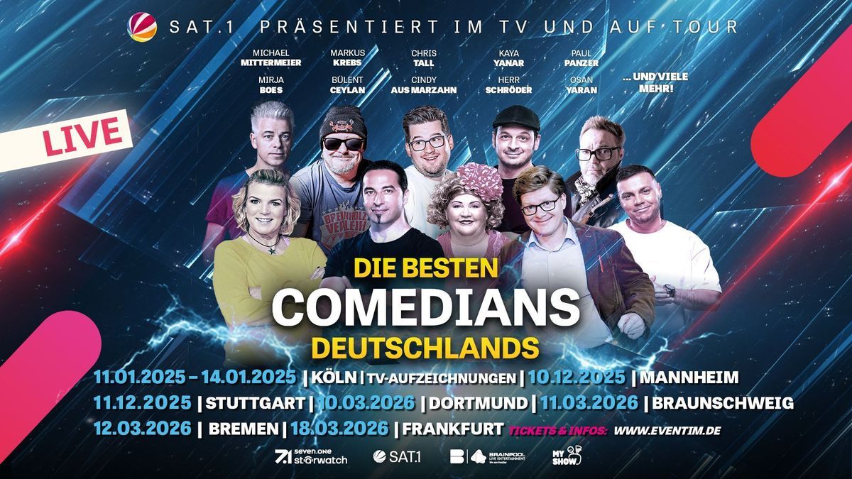 "Die besten Comedians Deutschlands" live und im TV 2025