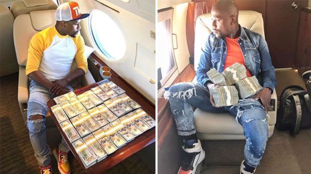 
                <strong>8. Fuhrpark</strong><br>
                Mayweather besitzt eine ganze Reihe von Luxuskarossen. Seinen Bentley, Rolls Royce, Lamborghini oder Ferrari lässt er jedoch gerne in der Garage stehen, wenn es auf Reisen geht. Dann nutzt "Money" seinen Privatjet. Dort ist auch mehr Platz für Bares. Doch wer hätte das gedacht: auch Mayweather kann normal, wenn er will. So wurde der 40-Jährige schon gesehen, als er mit dem Segway durch Las Vegas cruiste.
              