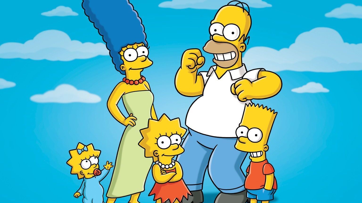 (23. Staffel) - Eine nicht alltägliche Familie: Marge (2.v.l.), Maggie (l.), Bart (r.), Lisa (M.) und Homer Simpson (2.v.r.) ...