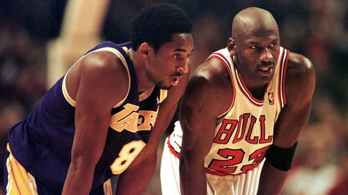 Legenden unter sich: Kobe Bryant(l.) und  Michael Jordan