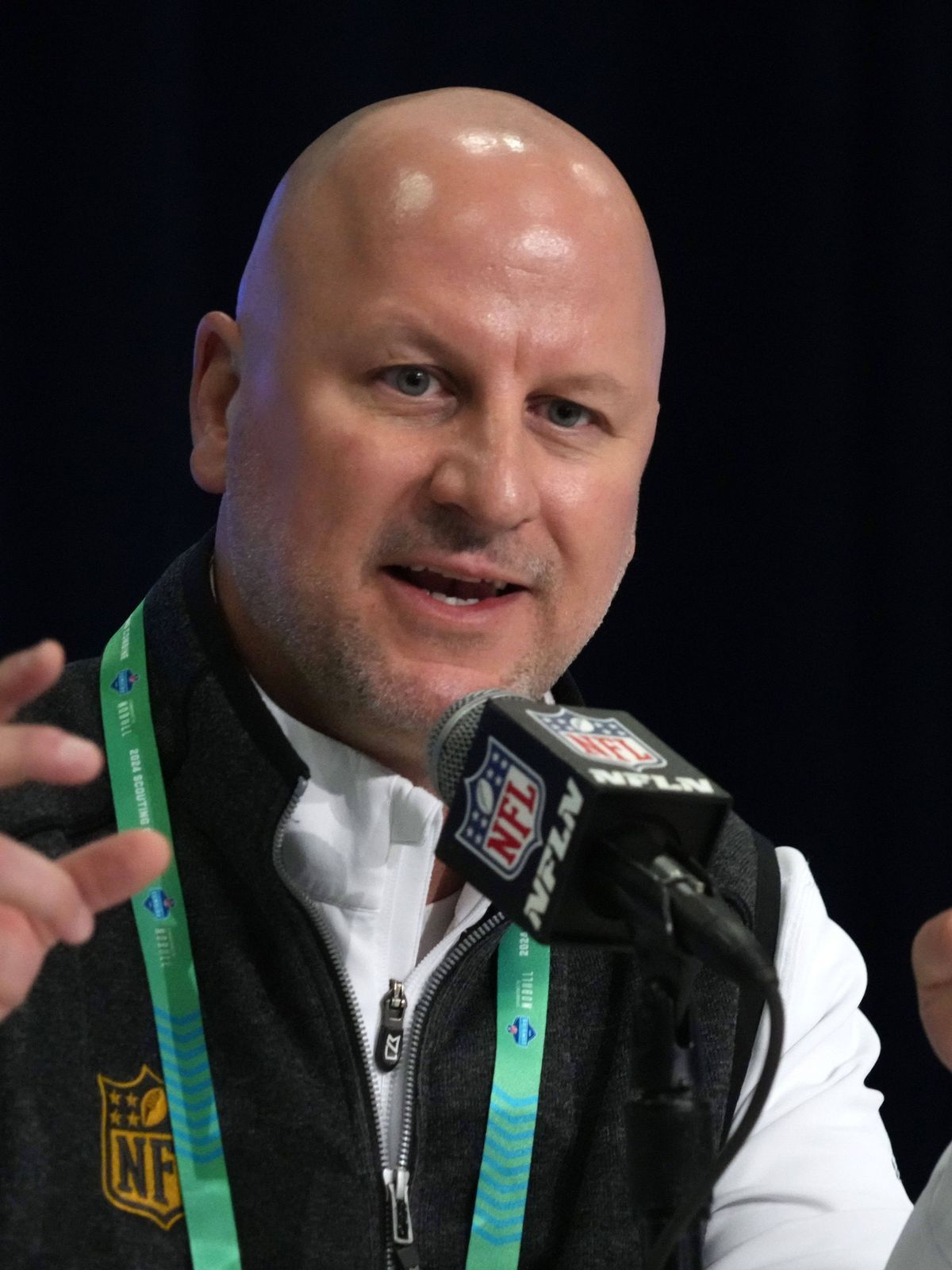 NFL, American Football Herren, USA Combine Feb 27, 2024; Indianapolis, IN, USA; Los Angeles Chargers general manager Joe Hortiz during the NFL Scouting Combine at Indiana Convention Center. Indiana...