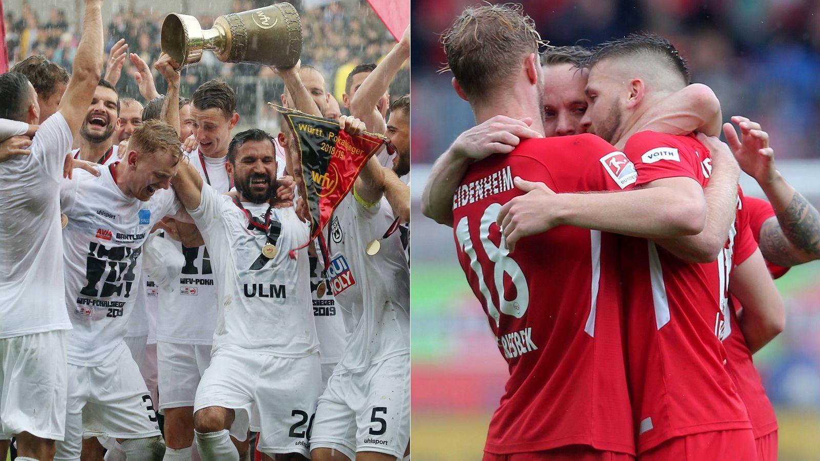 
                <strong>SSV Ulm - 1. FC Heidenheim</strong><br>
                Vorsicht, Heidenheim! Mit dem Ex-Bundesligisten Ulm bekam der Zweitligist nicht nur einen geografisch nahe gelegenen Gegner in der 1. Pokalrunde, sondern auch einen Favoritenschreck. Die Ulmer "Spatzen" eliminierten zum DFB-Pokalauftakt in der Vorsaison den damaligen Titelverteidiger Eintracht Frankfurt mit 2:1. Nun muss der 1. FC Heidenheim im August zeigen, dass dies eine einmalige Sensation der Ulmer war. Der SSV sicherte sich durch einen 2:0-Sieg im Finale des württembergischen Landespokals gegen den TSV Essingen erneut die Starterlaubnis für den DFB-Pokal. Heidenheim muss sich aber sicher nicht verstecken, schließlich blickt die Mannschaft von Coach Frank Schmidt auch auf eine tolle DFB-Pokalsaison zurück. Der Zweitligist scheiterte erst im Viertelfinale am späteren Pokalsieger Bayern München und erzielte bei der unglücklichen 4:5-Niederlage in der Allianz Arena immerhin vier Treffer gegen den deutschen Rekordmeister. 
              