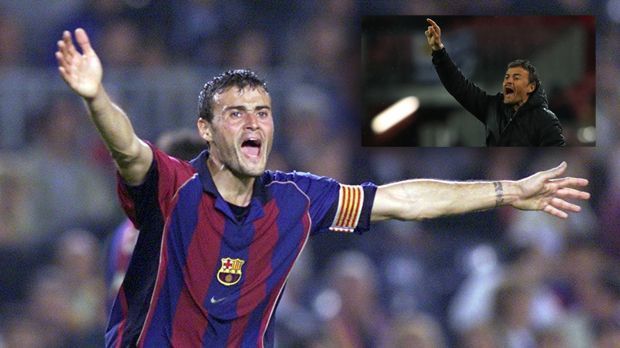 
                <strong>Luis Enrique</strong><br>
                Seit zwei Jahren ist Luis Enrique Chefcoach - und konnte schon in seiner Debütsaison das Triple feiern. Als Aktiver war Enrique von 1996 bis 2004 bei den Katalanen im Mittelfeld zu finden und absolvierte insgesamt 259 Spiele, in denen er 98 Tore erzielte.
              