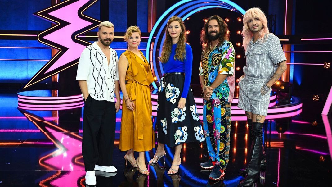 Edin Hasanovic; Annette Frier; Katrin Bauerfeind; Tom Kaulitz und Bill Kaulitz (v.l.) sind bereit das Kind in sich zu entdecken.