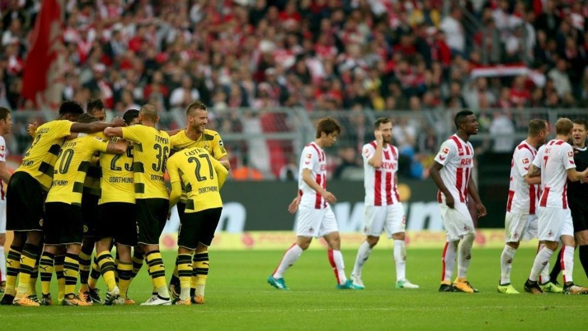 Dortmund jubelt nach dem 2:0 und Köln diskutiert