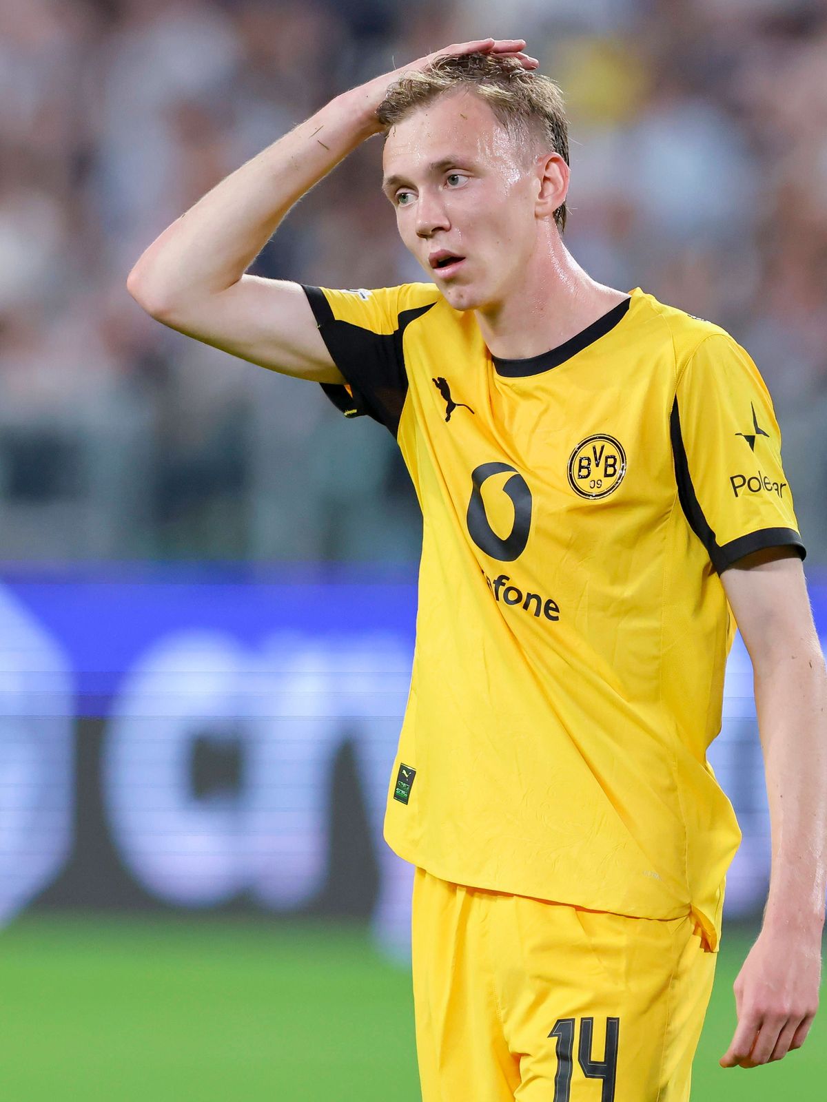 Maximilian Beier (Borussia Dortmund) schaut enttaeuscht, UEFA Champions League 2025 26 League Phase MD1, Juventus v Borussia Dortmund, Juventus Stadium am 16. September 2025 in Turin, Italien. (Fot...