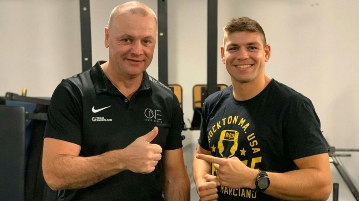 Vincent Feigenbutz (r.) mit Trainer Torsten Schmitz