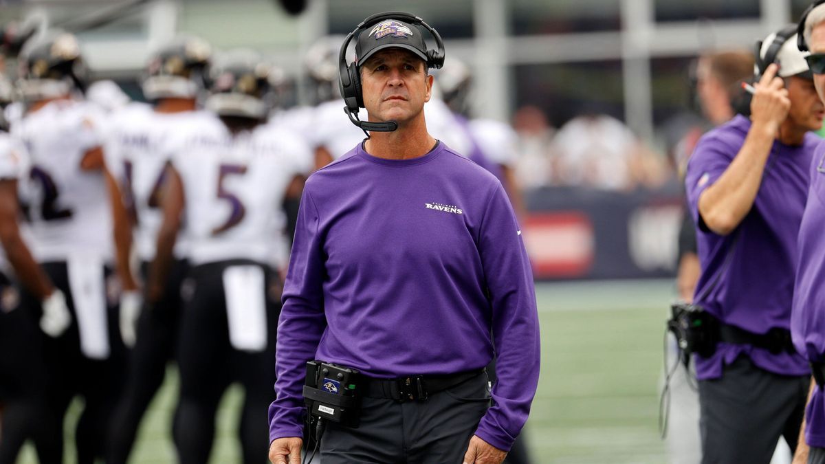 John Harbaugh, Head Coach der Baltimore Ravens, in London