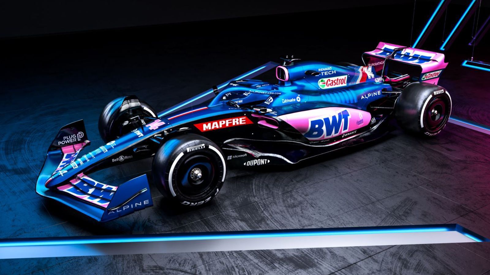 
                <strong>BWT Alpine A522</strong><br>
                Als eines der letzten Teams hat Alpine mit dem BWT Alpine A522 sein Auto für die kommende Formel 1 Saison 2022 vorgestellt. Im Rahmen eines Livestreams zeigte das Team den Boliden, mit dem Esteban Ocon und Routinier Fernando Alonso in der kommenden Saison angreifen wollen. In den ersten beiden Saisonrennen wird BWT Alpine zudem mit einer rosa Speziallackierung an den Start gehen - ein kleines Dankeschön an den neuen Partner BWT. Anschließend wird dann auf die blaue Hauptlackierung gewechselt. Und diese Farbkombination ist - sagen wir - gewöhnungsbedürftig.
              