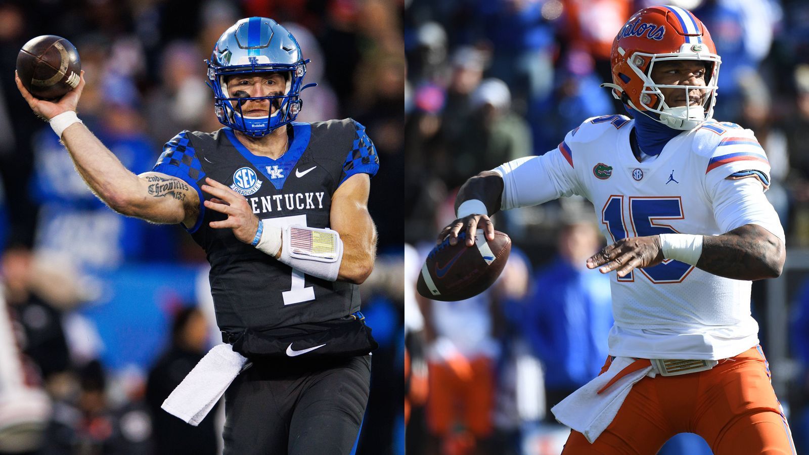 
                <strong>Ein Quarterback des NFL Draft </strong><br>
                Aufgrund der enttäuschenden Saison werden die Raiders beim NFL Draft 2023 verhältnismäßig früh an der Reihe sein – Stand jetzt an Position 9. Die Verpflichtung eines hochtalentierten Quarterbacks wäre möglich. Will Levis von den Kentucky Wildcats (Foto, links) wäre eine gute Option. Als Starting-Quarterback warf er in 24 Spielen für 5.232 Yards, 43 Touchdowns und 10 Interceptions. Auch Anthony Richardson von den Florida Gators (Foto, rechts) hat das Potenzial für einen Elite-Quarterback, bräuchte aber womöglich noch etwas mehr Entwicklungszeit. In der laufenden Spielzeit warf er für 2549 Yards, 17 Touchdowns und 9 Interceptions. Bryce Young (Alabama) und C.J. Stroud (Ohio State) hingegen dürften bereits weg sein, wenn die Raiders an der Reihe sind.   
              