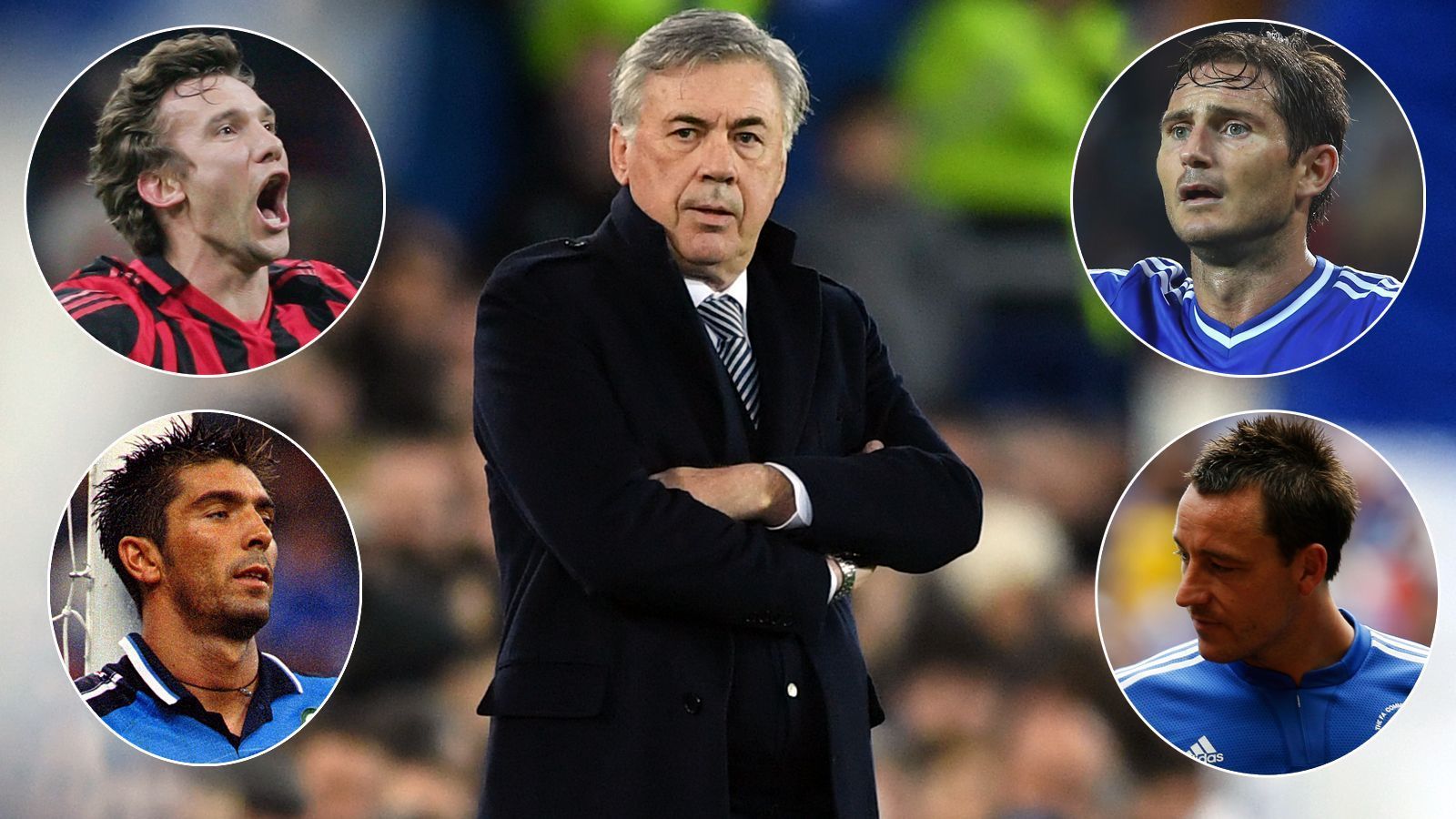 
                <strong>Die ewige Top-Elf von Carlo Ancelotti</strong><br>
                Carlo Ancelotti hat schon bei den größten Klubs der Welt trainiert und entsprechend viele Top-Stars unter seinen Fittichen gehabt. Nun nannte der Italiener seine ewige Top-Elf - nur mit Spielern, die er auch wirklich selbst coachte. Mit Cristiano Ronaldo fehlt ein mehrmaliger Weltfußballer überraschend in der Auswahl. (Quelle: Sun)
              