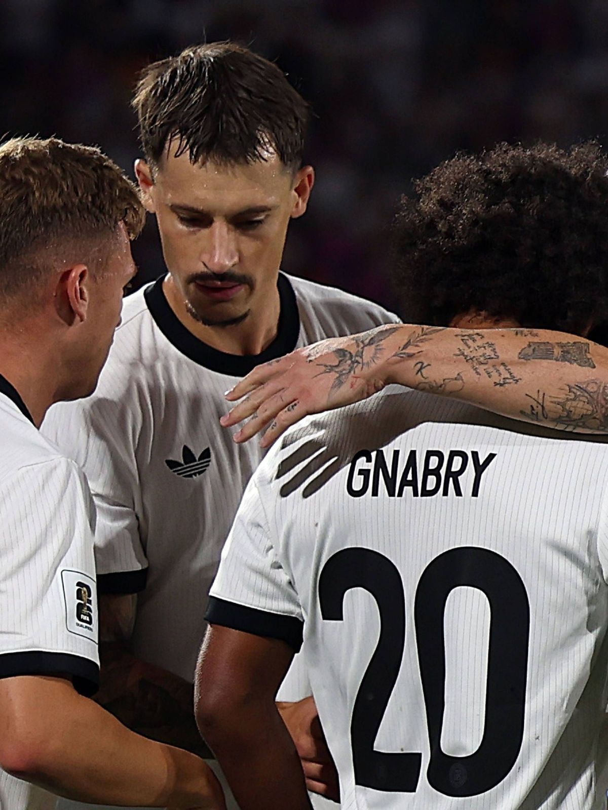 07.09.2025, xrekx, Fussball WM-Qualifikation 2026, Deutschland - Nordirland v.l. Torjubel nach dem Tor zum celebrating the goal celebrate 1:0 durch Serge Gnabry (Deutsche Fussball Nationalmannschaf...