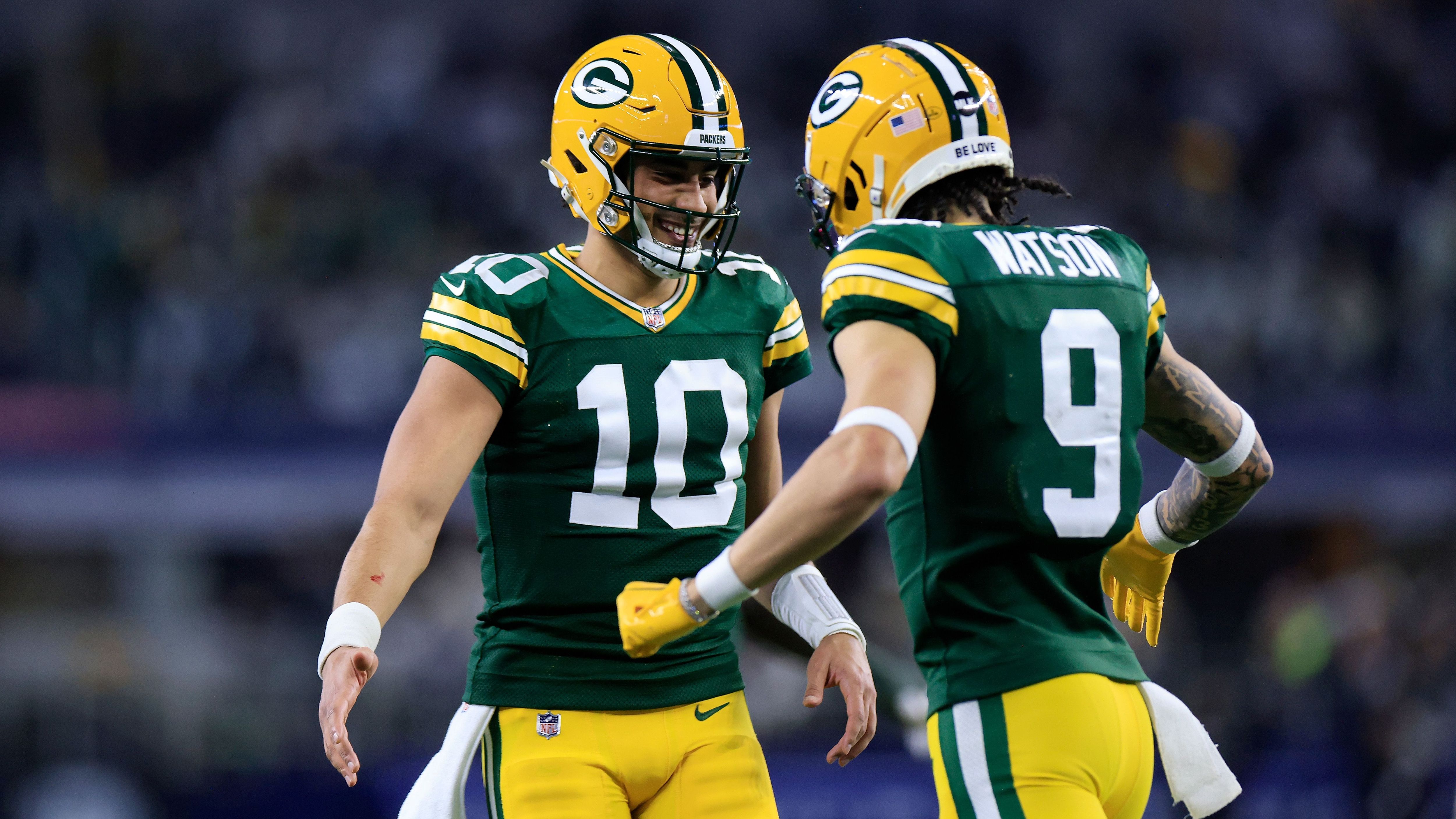 <strong>18. Green Bay Packers: Jordan Love &amp; Christian Watson</strong><br>Die junge Packers-Offense hat letzte Saison viele überrascht. Es gibt keine großen Veränderungen auf der WR-Position, also rechnen wir damit, das die Connections den nächsten Schritt machen.&nbsp;