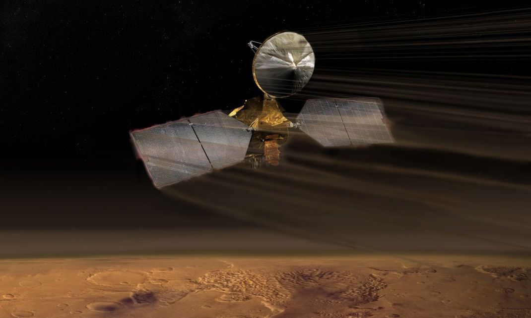 Der Laser könnte ein Mars-Raumschiff nur bis in eine Entfernung von 50.000 Kilometern von der Erde mit Energie versorgen. Für die Landung müssten Raumschiffe daher in der dünnen Mars-Luft abbremsen - wie schon die Mars-Rover Curiosity und Perseverance.