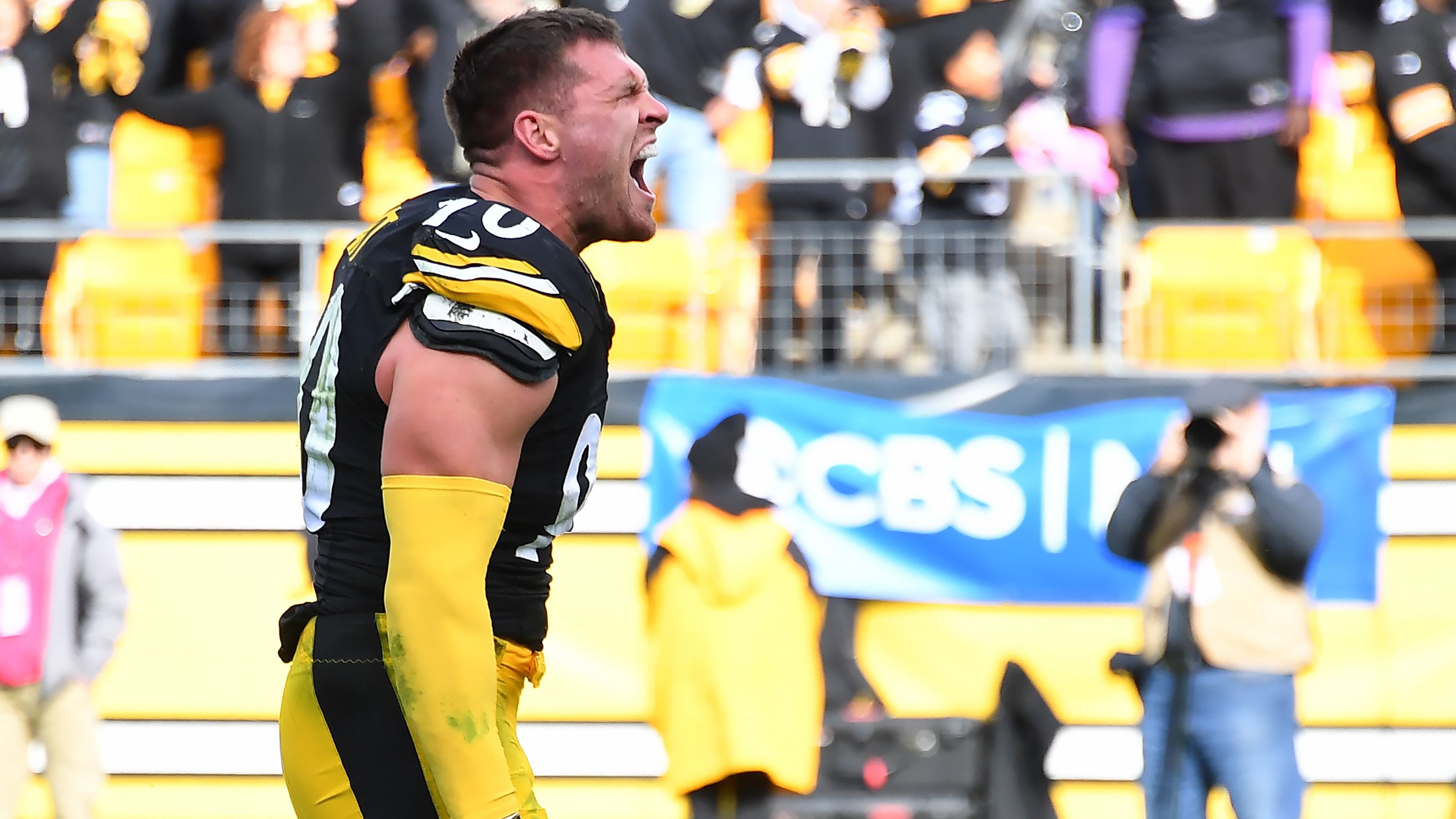 <strong>Gewinner: T.J. Watt (Pittsburgh Steelers)</strong><br>Die Frustration über Offensive Coordinator Matt Canada, der in der vergangenen Woche selbst in dieser Liste auftauchte, wächst bei den Fans der Pittsburgh Steelers. Die Offense kriegt wenig bis nichts auf die Reihe. Gut, wenn man einen Pass Rusher hat, der quasi alleine Spiele übernehmen kann. Genau das tat T.J. Watt gegen die Baltimore Ravens.