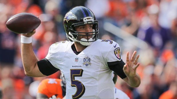 <strong>Platz 14 (geteilt): Joe Flacco - 40 Millionen</strong><br>Vertragsvolumen: 66,4 Millionen<br>Vertragslaufzeit: 3 Jahre<br>Jahr der Unterschrift: 2016<br>Position: Quarterback<br>Team: Baltimore Ravens