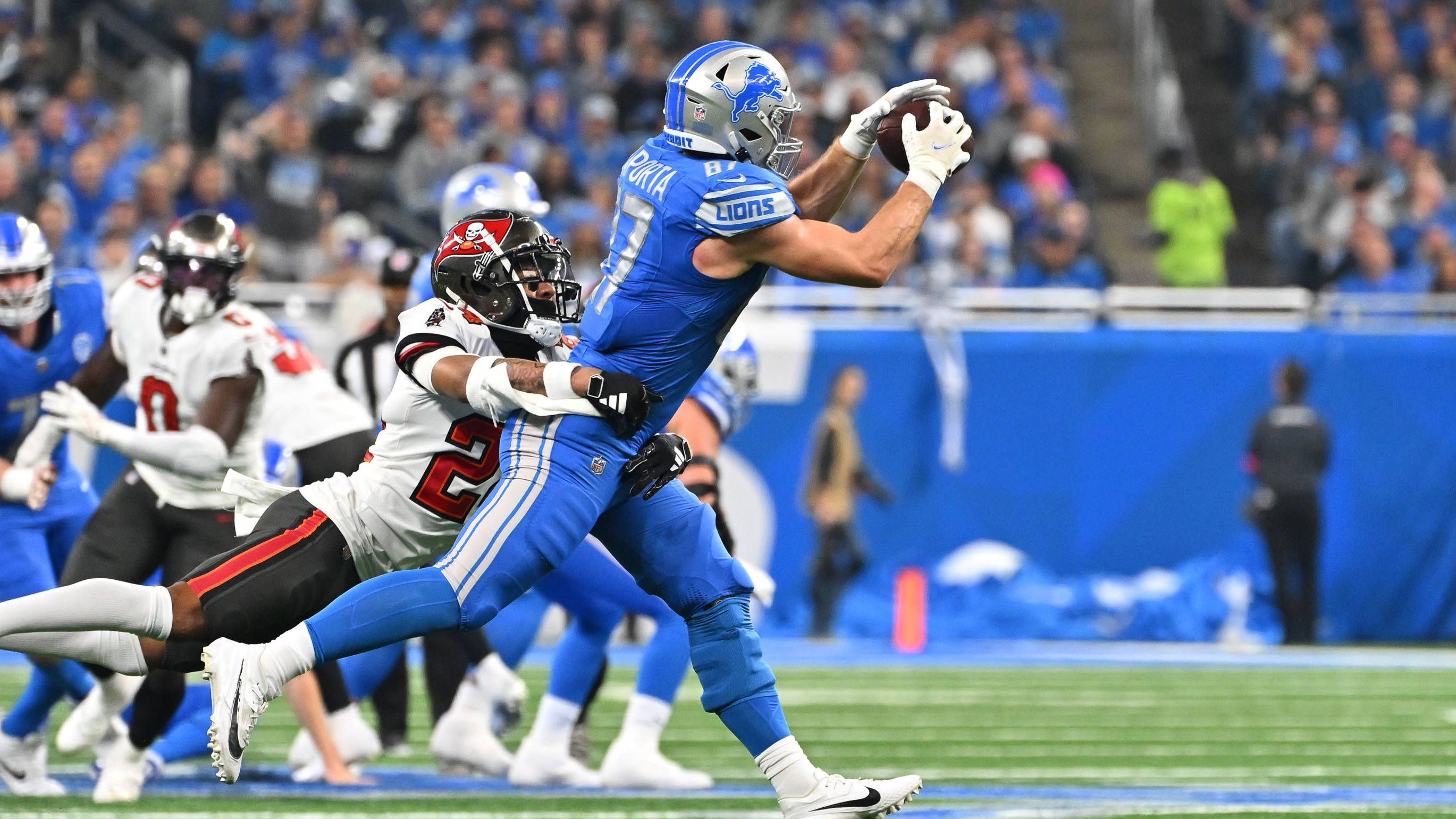 <strong>NFC: Tight End</strong><br>Starter: Sam LaPorta (Detroit Lions)<br>Backup: Jake Ferguson (Dallas Cowboys)<br>Nominiert, aber nicht dabei: George Kittle (San Francisco 49ers, Super Bowl)