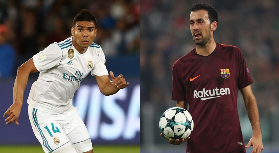 
                <strong>Defensiver Mittelfeldspieler: Casemiro vs. Busquets</strong><br>
                Casemiro hat sich in den vergangenen zwei Jahren zu einer unverzichtbaren Person im Real-Mittelfeld etabliert. Busquets ist seit Jahren eine Instanz des FC Barcelona. Er gewinnt zurzeit mehr Zweikampfduelle (57 zu 52 Prozent) als sein Gegenüber. Zudem bringt er mehr Pässe an den Mann (90 zu 87 Prozent). Allerdings bewegen sich beide hier auf sehr hohem Niveau. Punkt für beide - 5:4.
              