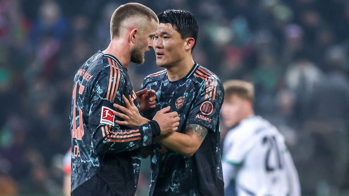 Eric Dier (Bayern München Muenchen, 15) und Minjae Kim (Bayern München Muenchen, 3), GER, Borussia Mönchengladbach Moenchengladbach vs. Bayern München Muenchen, Fussball, 1. Bundesliga, 16. Spielta...