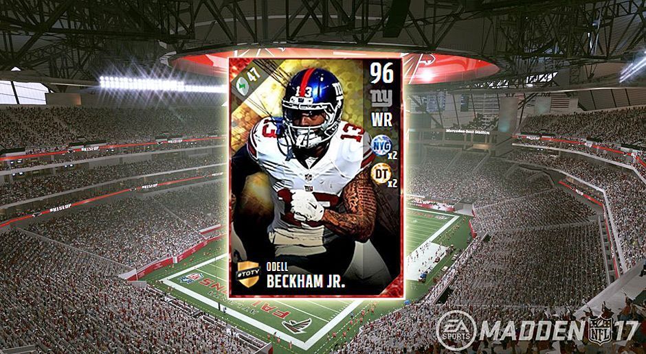
                <strong>Wide Receiver: Odell Beckham Jr.</strong><br>
                Wide Receiver: Odell Beckham Jr.Team: New York GiantsGesamt-Stärke: 96
              