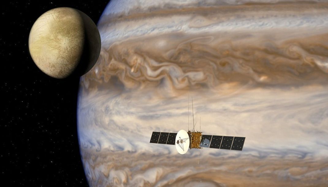 Obwohl eiskalt ist das Ziel der Raumsonde DAS heiße Eisen in der Erforschung des Sonnensystems. Juice soll die Eismonde des Jupiter erforschen.