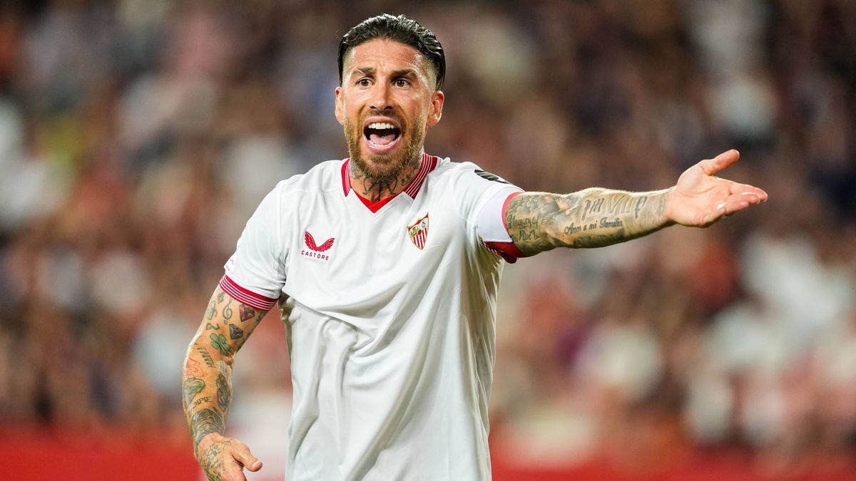 May 26, 2024, Sevilla, Sevilla, SPAIN: Sergio Ramos of Sevilla FC protests during the Spanish league, LaLiga EA Sports, football match played between Sevilla FC and FC Barcelona, Barca at Ramon San...