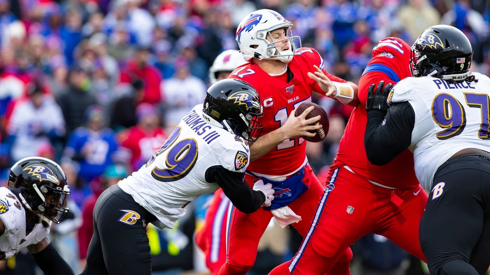 
                <strong>Verlierer: Offensive Line der Buffalo Bills</strong><br>
                Die Offensive Line der Buffalo Bills erlebte einen Spieltag zum Vergessen gegen die Baltimore Ravens. Sechs Sacks kassierte Josh Allen, auch sonst war der Quarterback ständig unter Druck. 
              