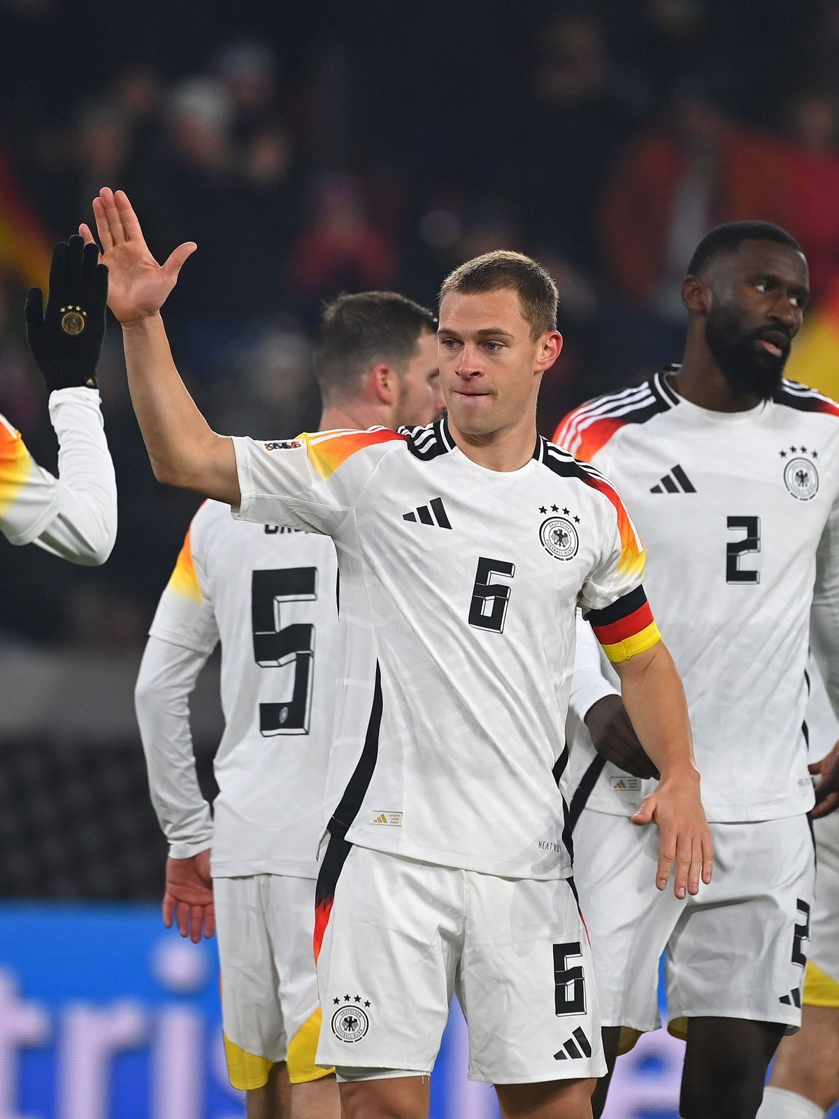 Torjubel v.li:Jamal MUSIALA (GER), Joshua KIMMICH (GER),Pascal GROSS (GER), Antonio Ruediger (GER), Kai HAVERTZ (GER). Jubel,Freude,Begeisterung,Aktion. Fussball UEFA Nations League Deutschland (GE...