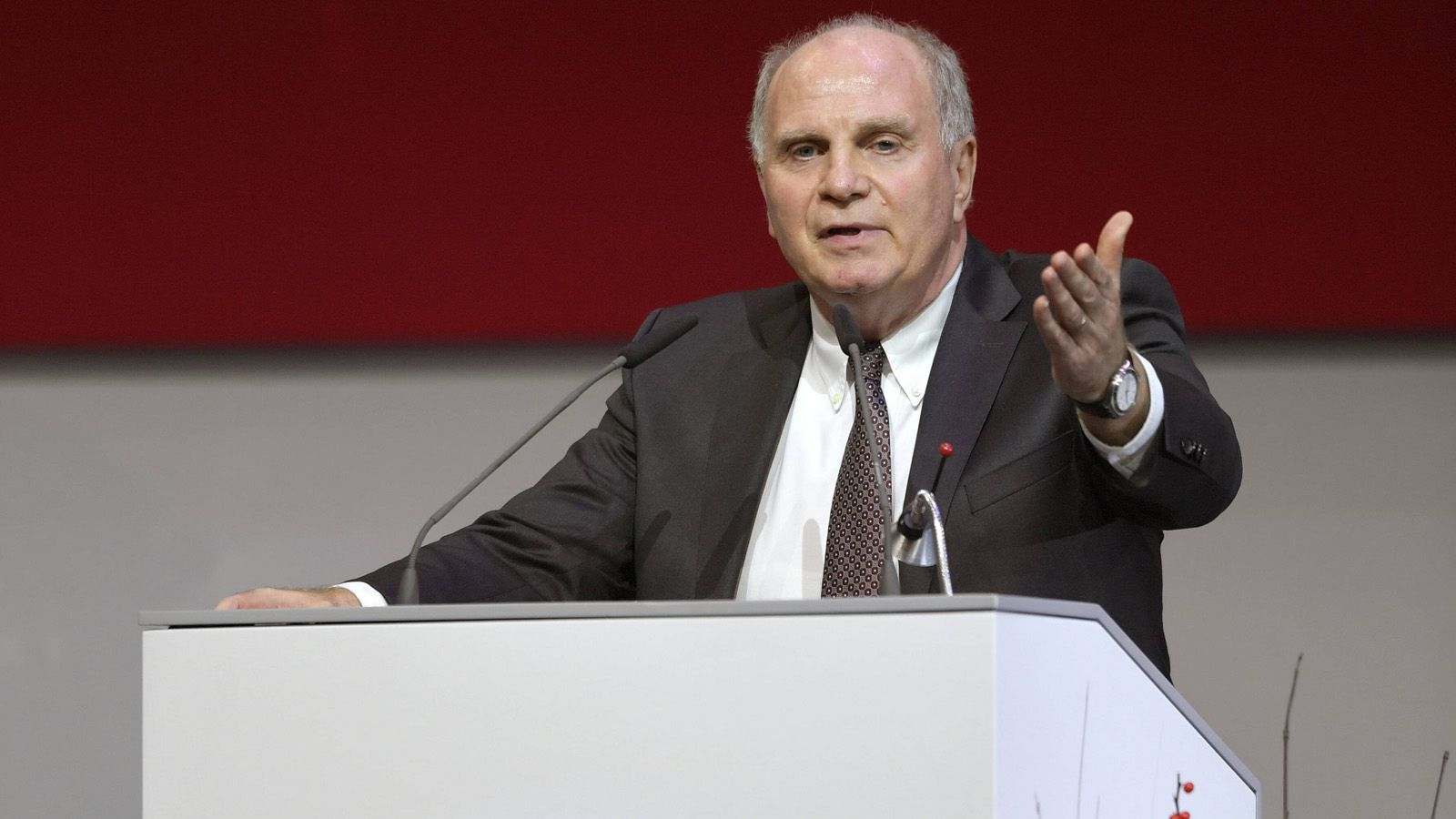 
                <strong>2016 Rückkehr an die Macht</strong><br>
                Am 25. November 2016 stellt sich Hoeneß zur Wiederwahl und wird mit großer Mehrheit in seine zweite Amtszeit als Präsident des mitgliederstärksten Fußballklubs der Welt gewählt. Vier Monate später, im Februar 2017, ist er zudem auch wieder als Aufsichtsratsvorsitzender der FC Bayern München AG bestätigt.
              