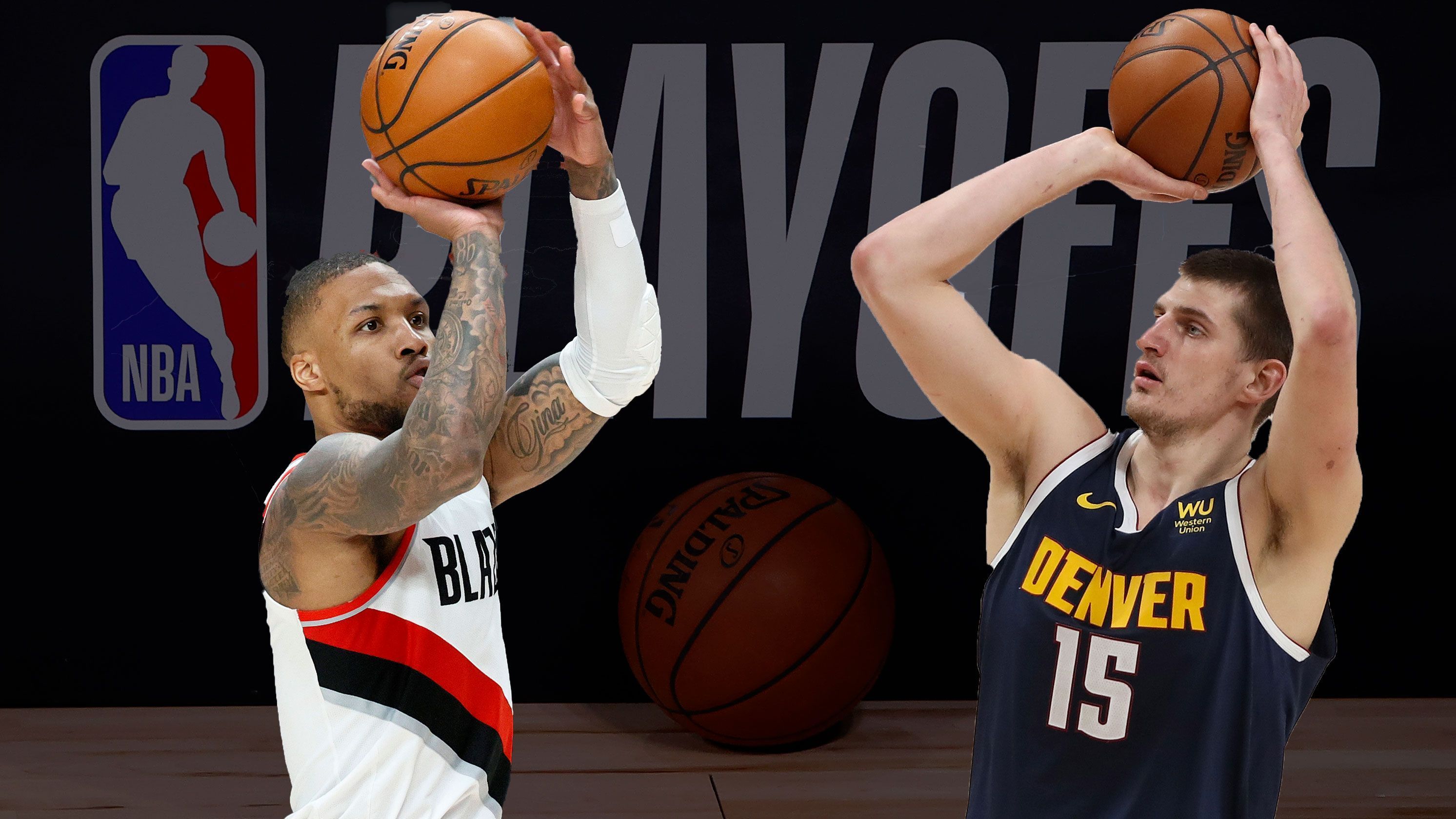 
                <strong>Portland Trail Blazers (6) vs. Denver Nuggets (3)</strong><br>
                Wenn wir in den vergangenen Jahres eines über die Blazers und Point Guard Damian Lillard (links) gelernt haben, dann das: Portland ist in den Playoffs immer eine Waffe. Sobald es in die Post-Season geht, schaltet der 30-jährige Lillard in den sechsten Gang und ist immer für ein Highlight zu haben. Wir erinnern uns mit Genuss an seinen völlig verrückten Buzzer-Beater-Dreier gegen Oklahoma vor zwei Jahren, mit dem er die Thunder mit 4:2 nach Hause schickte. Allerdings haben die Nuggets auf der anderen Seite den potentiellen MVP dieser Saison in ihren Reihen. Nikola Jokic legt mit 26,4 Punkten, 10,8 Rebounds und 8,3 Assists absolute Monster-Stats aufs Parkett und dürfte mit seiner unvorhersehbaren Spielweise zum ernsthaften Problem für die Blazers werden. Zwar müssen die Nuggets schon lange ohne Jamal Murray auskommen, haben aber bewiesen, dass sie auch ohne ihren etatmäßigen Point Guard, jedes Teams schlagen können. 
              