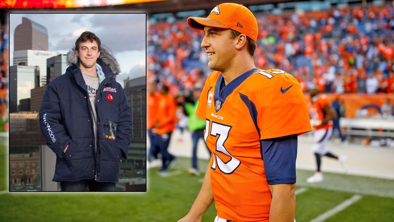 
                <strong>Trevor Siemian</strong><br>
                Trevor Siemian ließ es 2016 etwas ruhiger angehen. Seine Idee ist jedoch keinesfalls weniger kreativ: Seine O-Liner - damals noch bei den Denver Broncos - bekamen Parkas, die auf Knopfdruck Skittles ausgeben. Da fragt man sich schon, warum Marshawn Lynch nicht direkt bei den Broncos als O-Liner angeheuert hat.
              