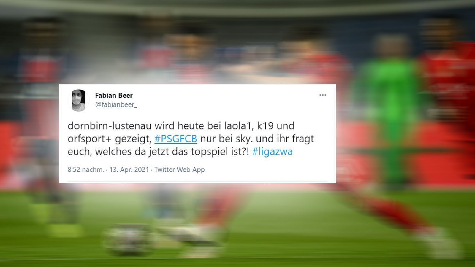 
                <strong>Auch wirklich das Topspiel des Tages?</strong><br>
                Paris St. Germain - FC Bayern München. Champions League Viertelfinale. Aber auch wirklich das Topspiel des Tages? Manche waren sich unsicher.
              