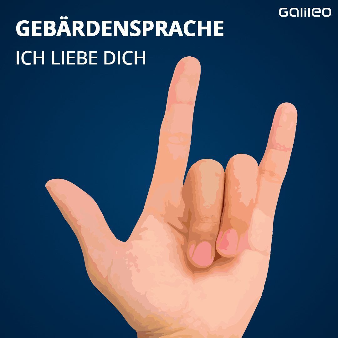 "Ich liebe dich" kannst du in der Gebärdensprache auf 2 verschiedene Arten ausdrücken: Zum einen, indem du die einzelnen Wörter als Gebärden benutzt. "Ich" = Zeige mit dem Zeigefinger auf dich selbst. "Liebe" = Verschränke deine Arme vor der Brust. "Du" = Zeige mit dem Zeigefinger auf eine andere Person. Oder aber du machst das sogenannte ILY-Gebärde (englisch:"I love you"). 