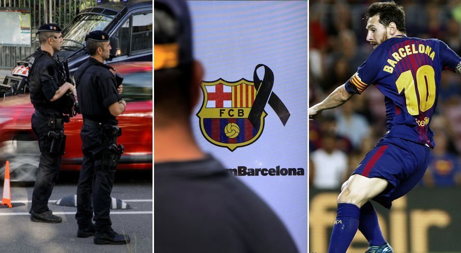 
                <strong>Barcelona zwischen Terror, Trauer und Liga-Auftakt</strong><br>
                Für den FC Barcelona stand der Liga-Auftakt gegen Betis Sevilla am Sonntagabend ganz im Zeichen der Trauer und des Gedenkens an die Opfer des Terror-Anschlags in der katalanischen Metropole. ran.de zeigt, wie für Barca dieses erste Spiel nach dem Anschlag verlief und welche Maßnahmen ergriffen wurden, um für Sicherheit im und um das Camp Nou zu sorgen.
              