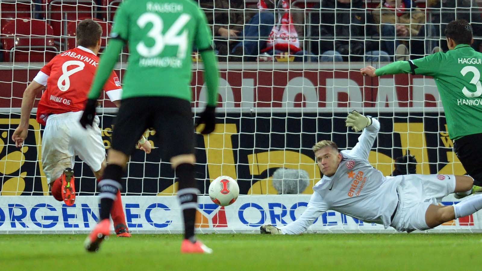 
                <strong>Die Karriere von Loris Karius</strong><br>
                In der Saison 2012/2013 steigt Karius sogar zur Nummer zwei auf, da Heinz Müller verletzungsbedingt langfristig ausfällt. Schließlich ist es am 1. Dezember 2012 soweit: Nach einem Platzverweis von Christian Wetklo darf Karius gegen Hannover 96 erstmals Bundesliga-Luft schnuppern. Doch danach ist erst einmal wieder Warten angesagt. 
              