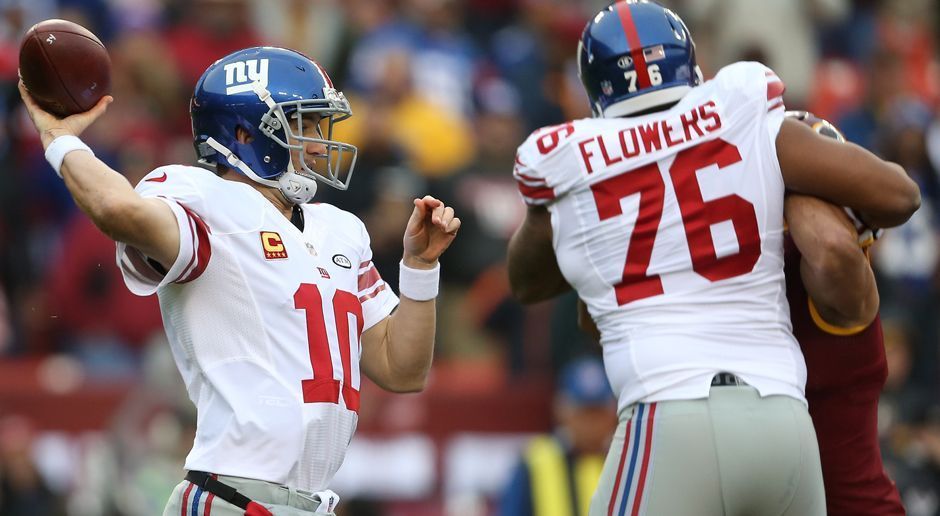 
                <strong>New York Giants</strong><br>
                Eli Manning (Quarterback, im Bild Nr. 10), Ereck Flowers (Offensive Tackle, Nr. 76)
              