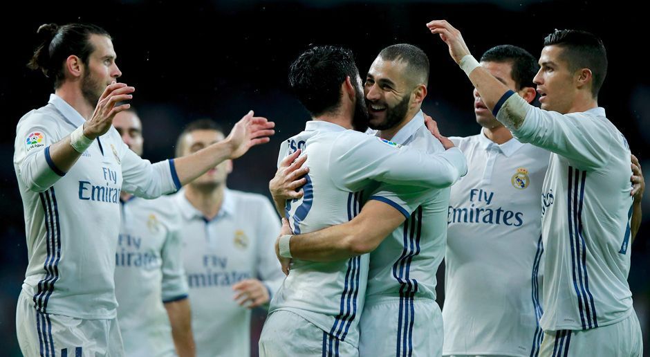 
                <strong>Real Madrid</strong><br>
                Platz 3: Real Madrid mit einem Schnitt von 2,33 Punkten pro Spiel. Nach neun LaLiga-Partien haben die Königlichen bisher durch sechs Siege und drei Remis insgesamt 21 Punkte gesammelt - genau wie ... 
              