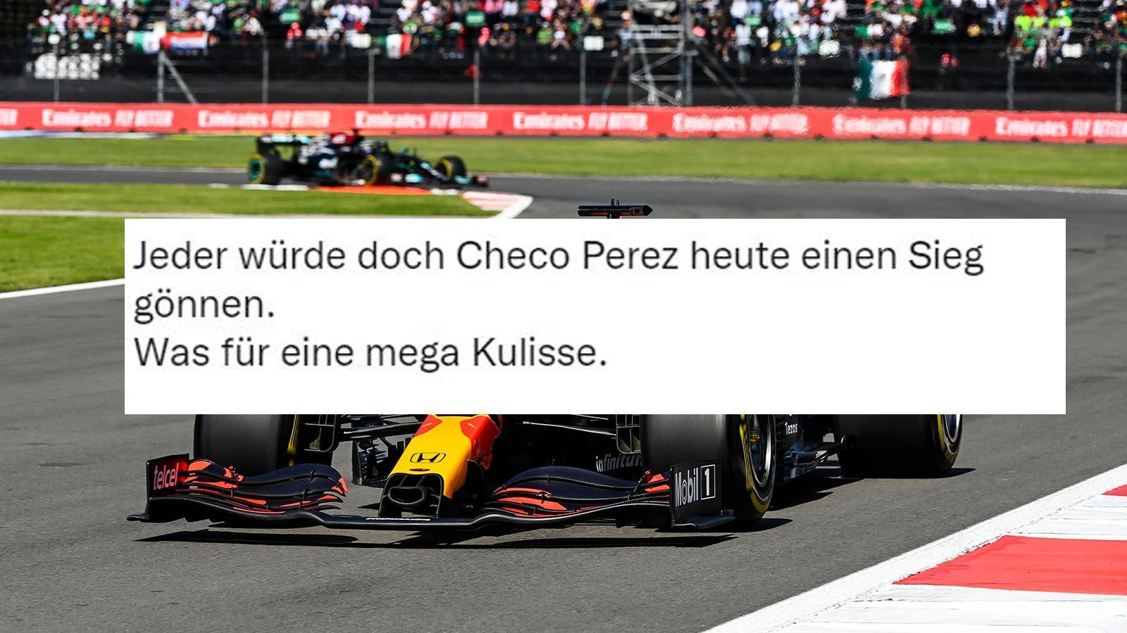 
                <strong>Netzreaktionen zum Mexiko-GP</strong><br>
                Aber auch Sergio Perez liefert ein bestechendes Rennen und macht viel Druck auf Lewis Hamilton. 
              