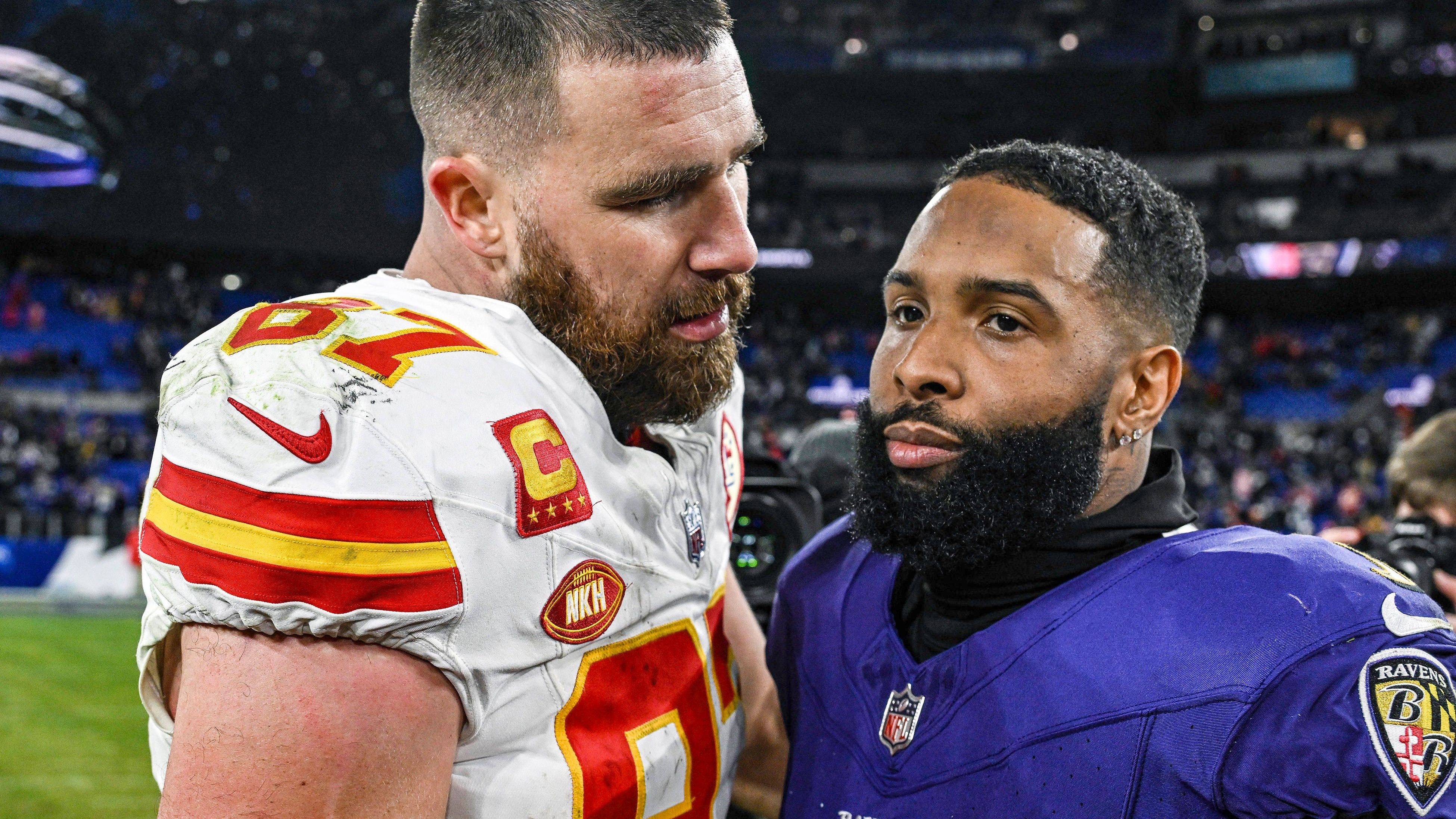 <strong>Kansas City Chiefs</strong><br>Laut einem Bericht der "Daily Mail" ist Kansas City Odell Beckhams klares Wunschziel. Dass die Chiefs Bedarf auf Wide Receiver haben, ist keine Neuigkeit. OBJ ist zwar weit davon entfernt, ein absoluter Game-Changer zu sein, wäre aber für die Offense um Patrick Mahomes vermutlich ein gern gesehenes Upgrade hinter dem bestandenen Travis Kelce und dem vielversprechenden Rashee Rice.