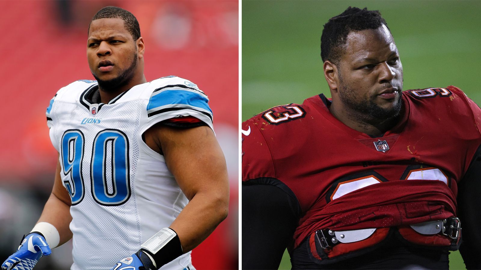 
                <strong>Ndamukong Suh</strong><br>
                Ndamukong Suh kam 2010 in die Liga und wurde den hohen Erwartungen bei den Detroit Lions gerecht. Es folgten Engagements bei den Miami Dolphins und Los Angeles Rams, 2019 wechselte Suh schließlich zu den Buccaneers. Mit Tampa Bay steht er nun zum zweiten Mal im Super Bowl. 2018 verlor er mit den Rams gegen die Patriots.
              