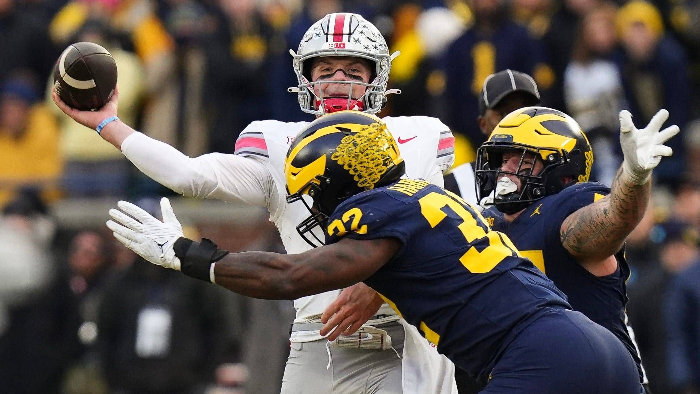 <strong>1. Michigan Wolverines</strong><br>Halb so viele Punkte pro Spiel zugelassen wie Texas und Alabama (zwei Touchdowns weniger als Washington), dazu acht Spiele mit weniger als zehn erlaubten Punkten und im Conference Championship Game gegen Iowa gar eine weiße Weste: Die Wolverines wissen, was sie an ihrer Defense haben.