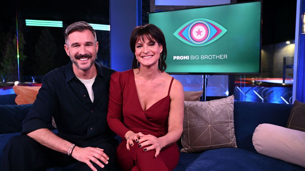 Jochen Schropp und Marlene Lufen in der ersten Live-Show von "Promi Big Brother" 2023.