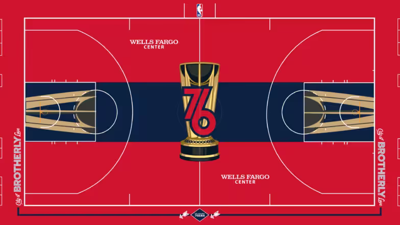 <strong>Philadelphia 76ers<br></strong>Natürlich eine große "76" in der Mtte bei den Sixers. Das stechende Rot war allerdings nicht unbedingt zu erwarten.